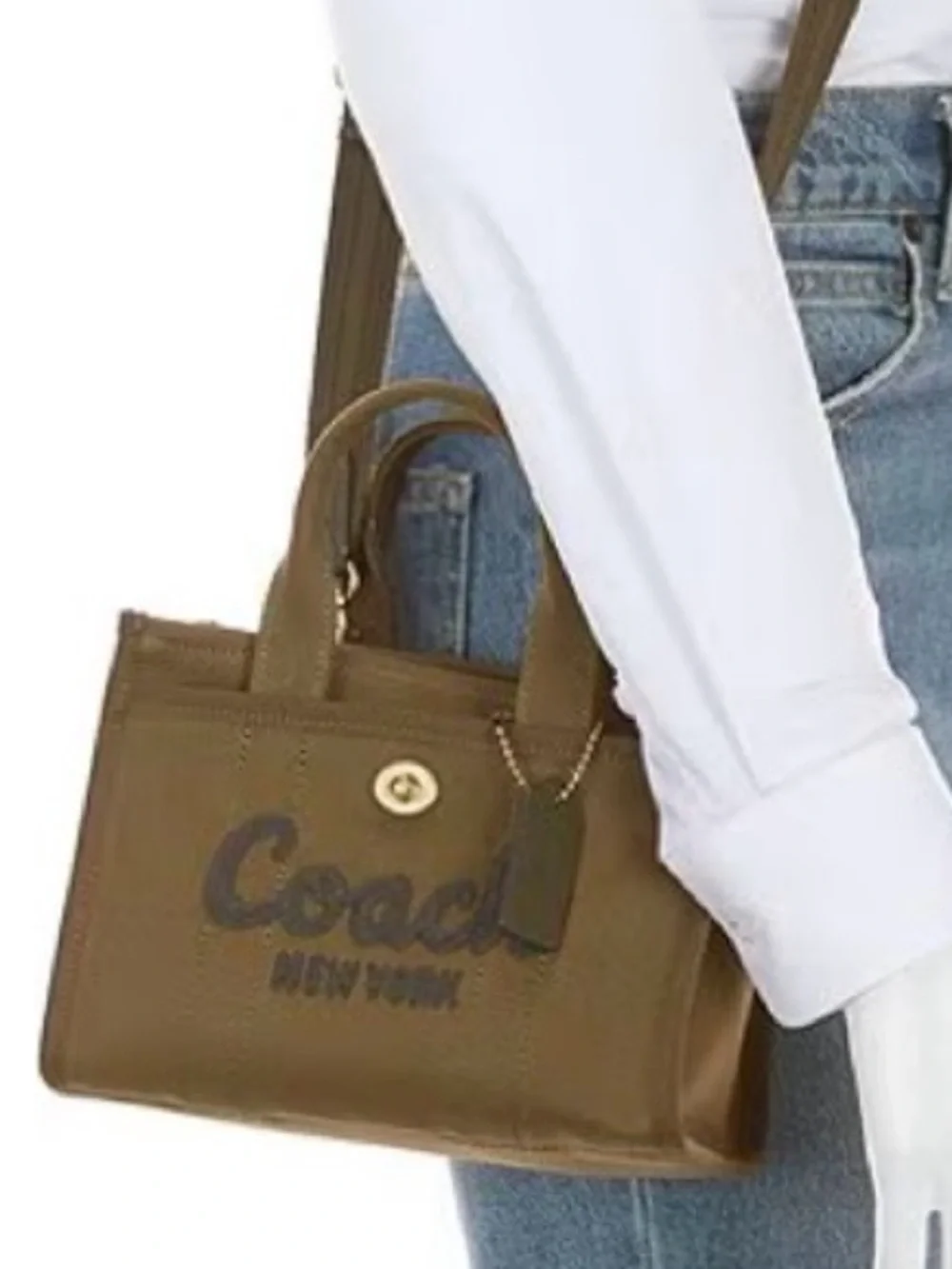 COACH Cargo 20 Small Crossbody Tote Handle Bag in Olive Green - Picture 4 of 6